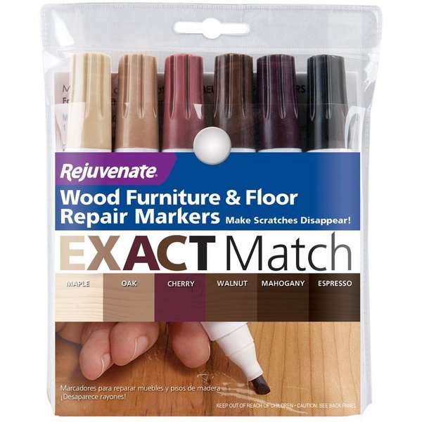 Rejuvenate Assorted Medium Tip Wood and Furniture Repair Markers 6 pk RJ6WM6CT